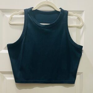 Women's Navy Sleeveless Crop Top